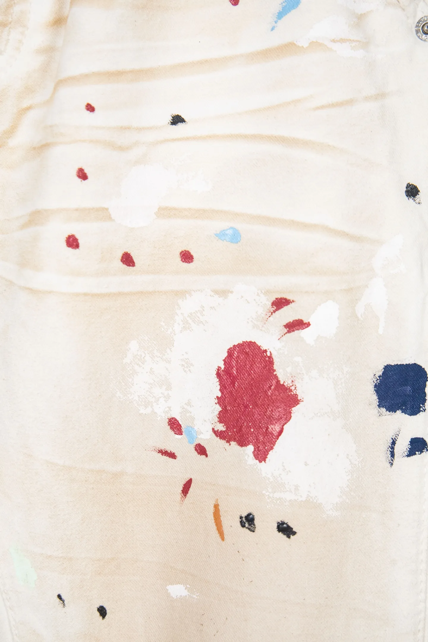 Style number: M394 P280 GALLERY DEPT. Dirty touch, splashed ink, hand-painted graffiti, washed, distressed, damaged, micro-flared casual overalls. Code number: 28 30 32 34 36